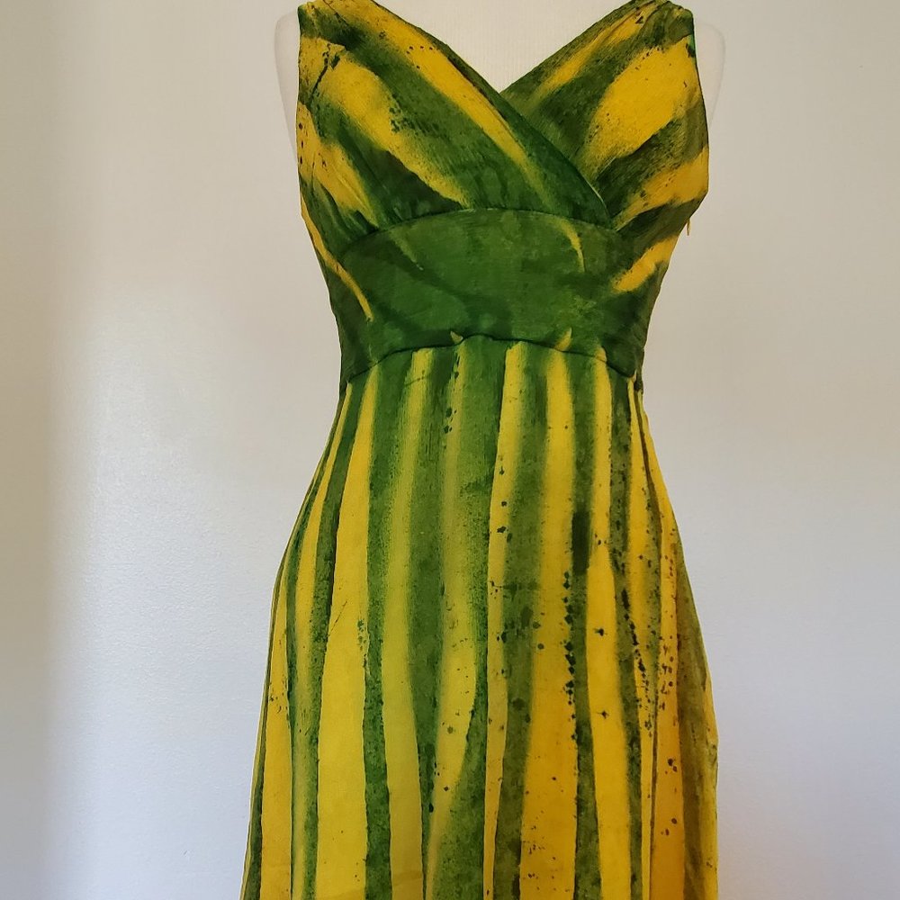Short cocktail Dress bridesmaid party summer beach silk chiffon batik festival 6